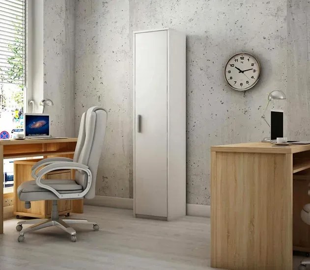 Biały regał z drzwiczkami P2-B35