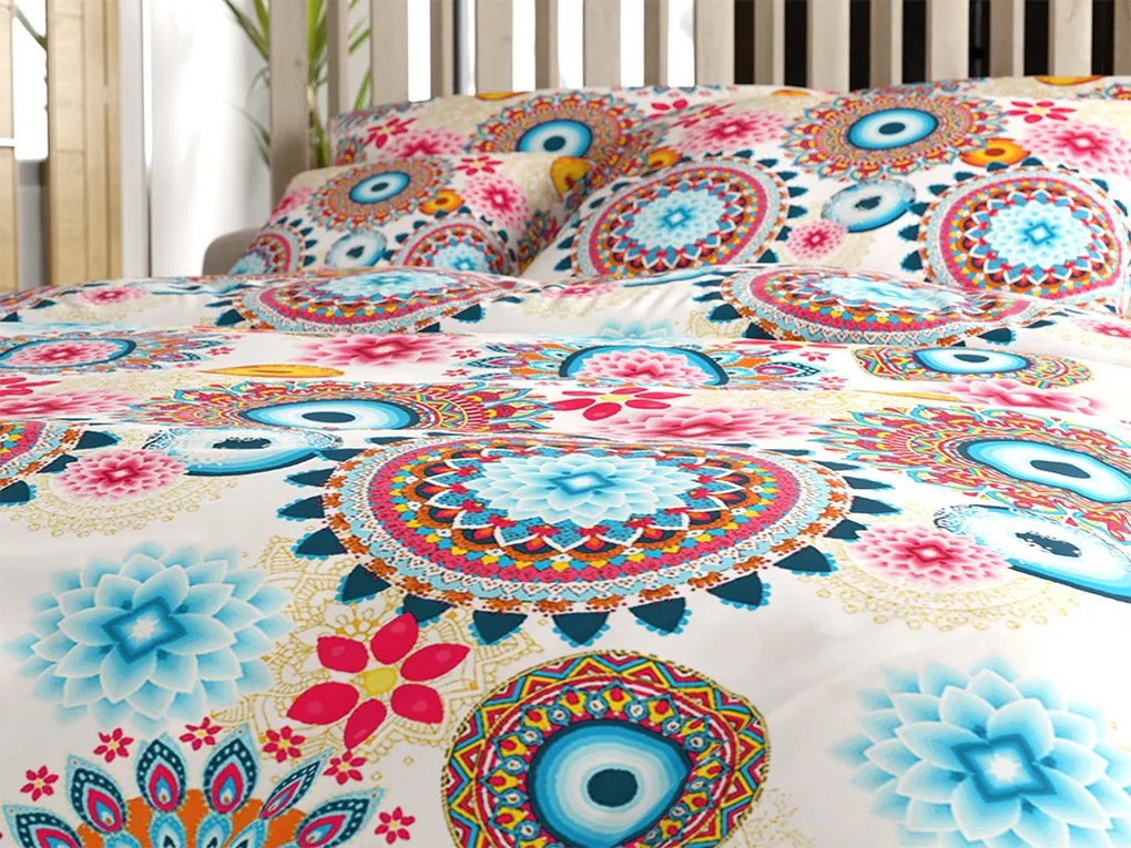 PrzytulneMieszkanie.pl PrzytulneMieszkanie.pl Pościel z mikrofibry GEOMANDALA kolorowa Rozmiar pościeli: 2 szt 70 x 90 cm | 200 x 220 cm