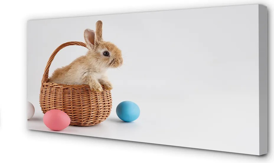 Duży obraz na płótnie Zające i Jajka Wielkanocne