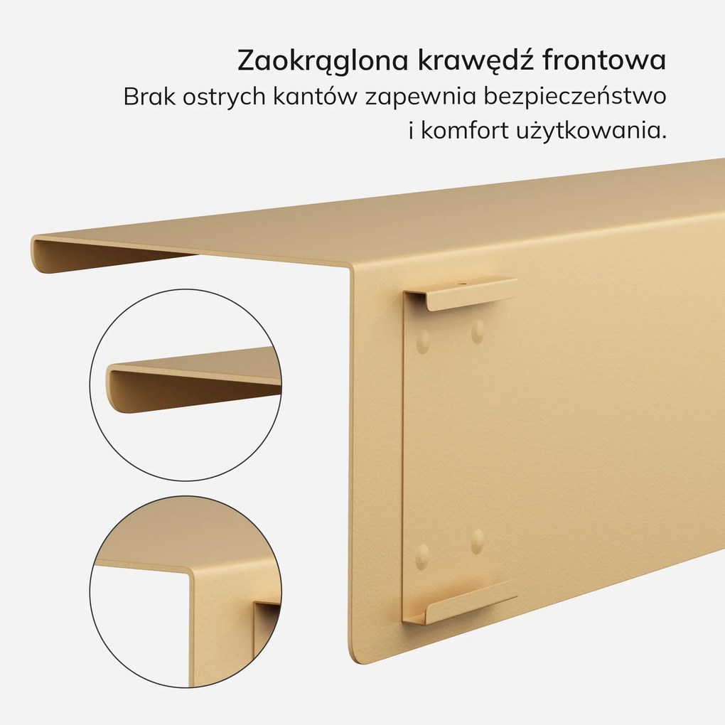 Półka wisząca metalowa beżowa, 700 mm: JOANNE Fresh Style