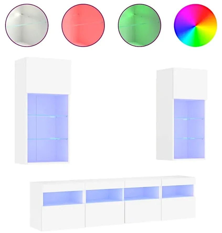 5-częściowy zestaw mebli w kolorze białym F7-M20