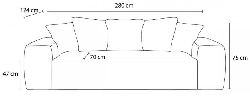 Ceglasta sztruksowa sofa 280 cm Voltaire – Bobochic Paris