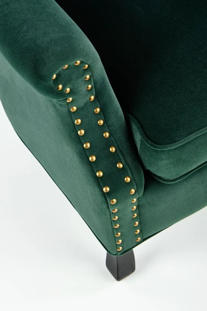 Fotel do salonu TITAN VELVET ciemnozielony HALMAR