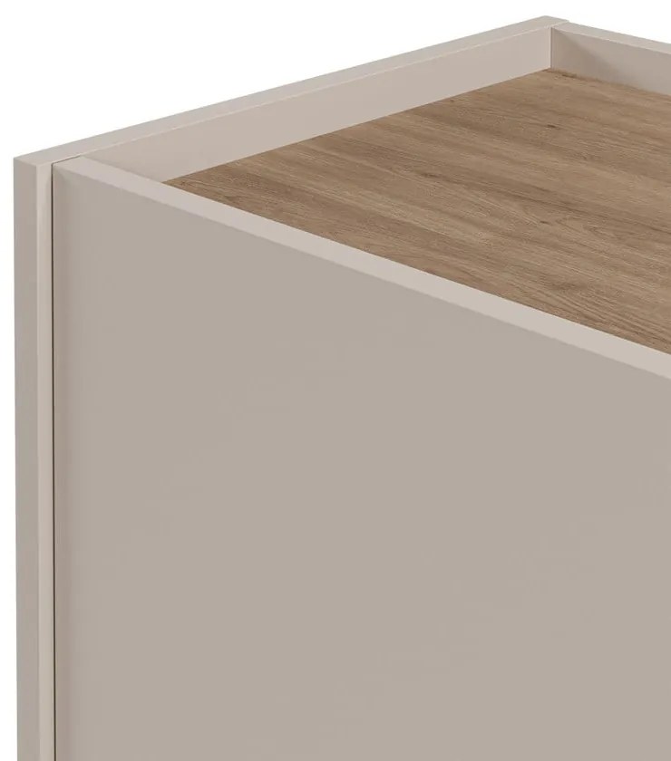Kremowo-naturalna komoda w dekorze dębu 150x82,5x40,5 cm Lucile – Marckeric