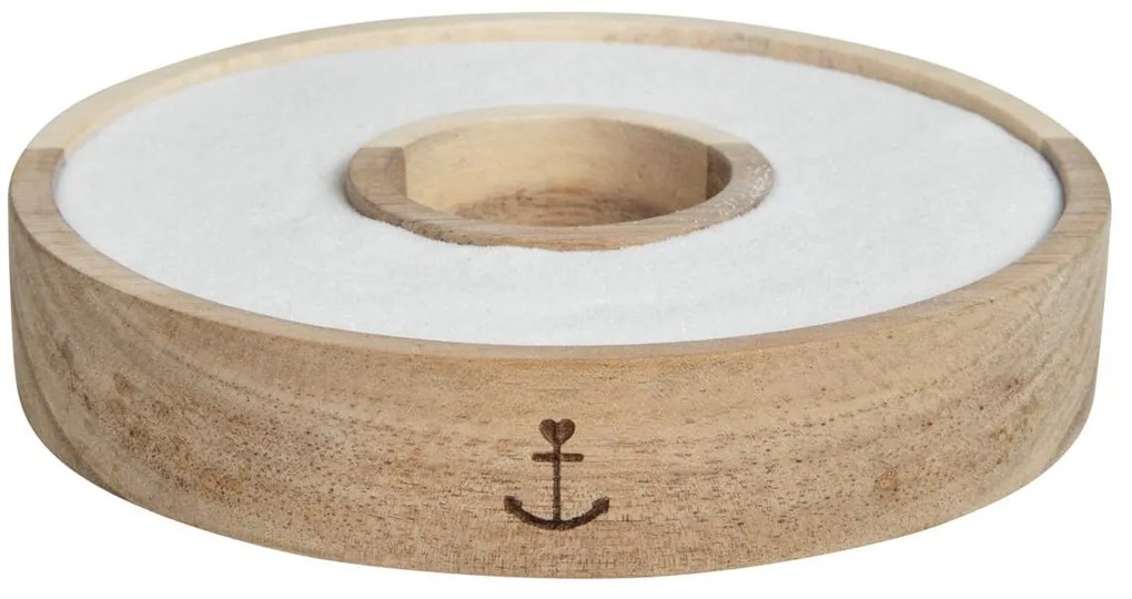 Świecznik ANCHOR z drewna i piasku