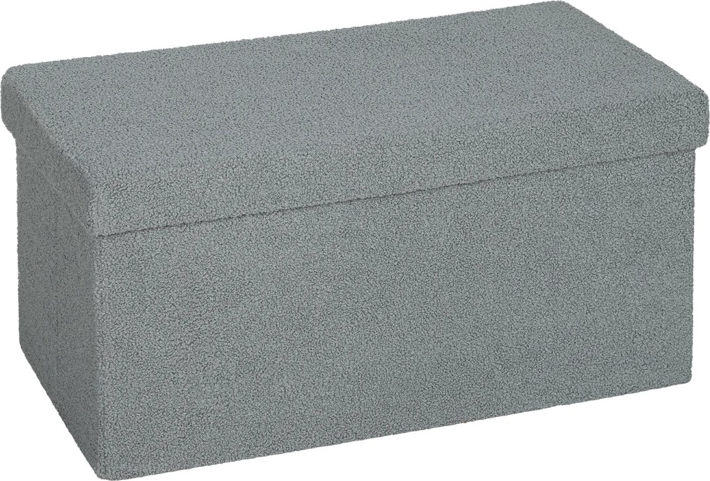 HOMCOM Puf do przechowywania, tapicerowana ławka z pojemnikiem i pokrywą do salonu, sypialni, korytarza, Ciemnoszary