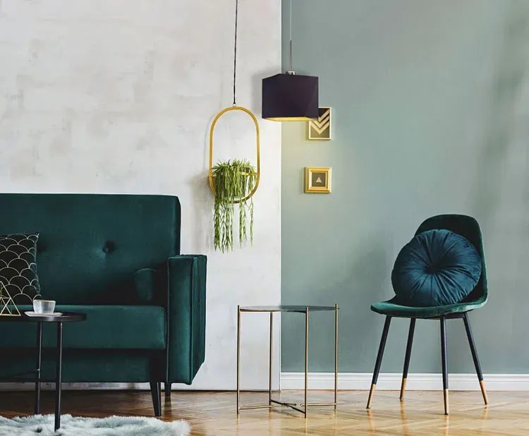 Lampa wisząca regulowana na złotym stelażu - S0-E31