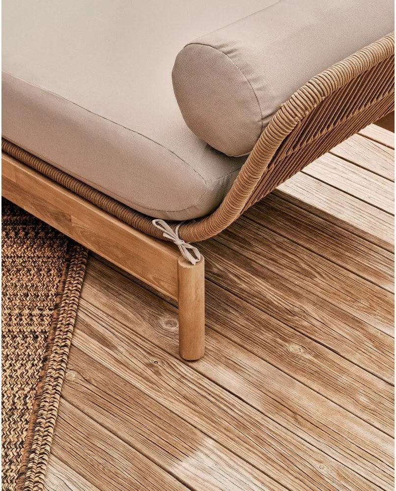 Sofa ogrodowa z litego drewna akacjowego w naturalnym kolorze Catalina – Kave Home