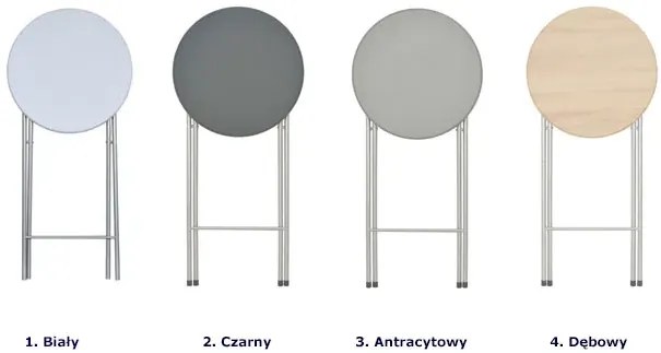 Zestaw 4 białych okrągłych stolików E6-H07