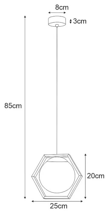 Pojedyncza lampa wisząca geometryczna - S769-Hona