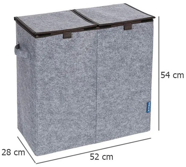 Kosz na pranie filcowy DUO, 2 komory, 82 L, WENKO