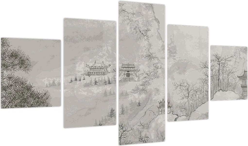 Obraz - Chiński krajobraz (125x70 cm)