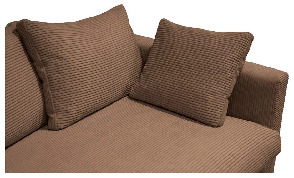 Jasnobrązowa sztruksowa sofa 266 cm Comfy – Scandic