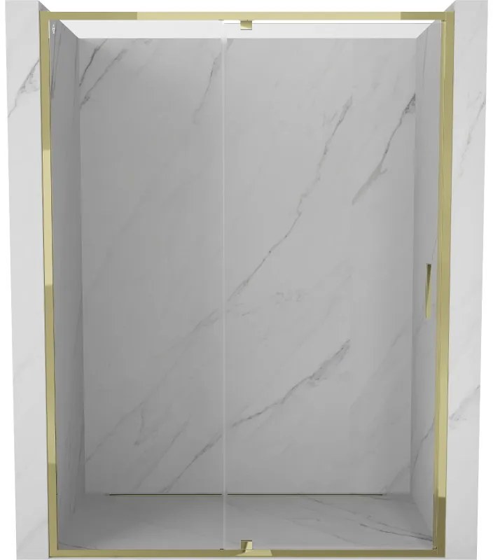 Mexen Exo drzwi prysznicowe uchylne 140 cm, transparent, złote - 819-140-000-50-00
