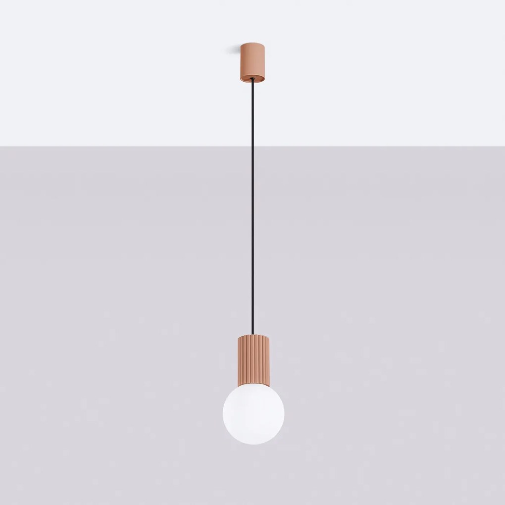 Lampa wisząca HALO 1 mocca ryflowana SOLLUX  LIGHTING