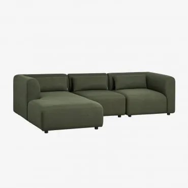 Sofa Modułowy Z Lewym Szezlongiem, 3-częściowy Fogler Tkanina Baranek Boucle Żółty Curri - Sklum