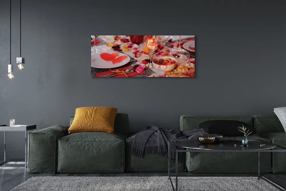 Obraz canvas na ścianę Romantyczny Wieczór z Różami