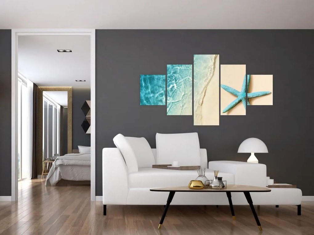Obraz - Rozgwiazda na plaży (125x70 cm)