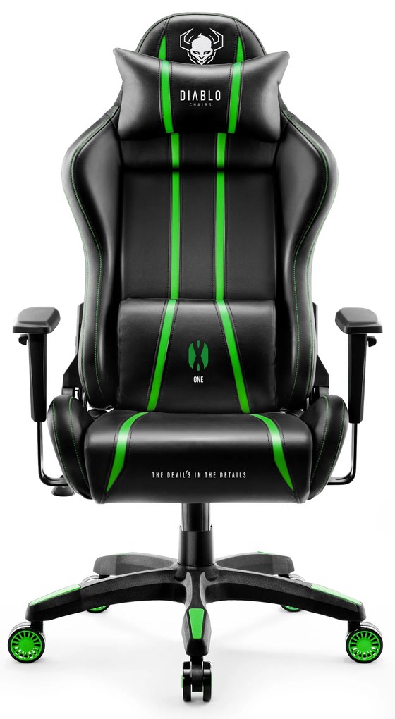 Fotel gamingowy Diablo X-One 2.0 Normal Size, czarno-zielony