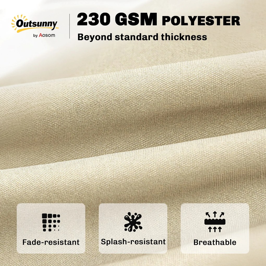 Outsunny Zestaw poduszek zewnętrznych na ławkę lub huśtawkę ogrodową, dwukolorowy, Poliester, Pianka, 180 x 110 x 8 cm, Beż+Czarny