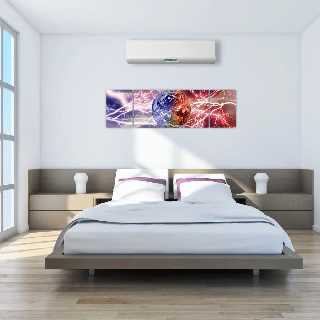 Obraz - Kula ziemska pod prądem (170x50 cm)