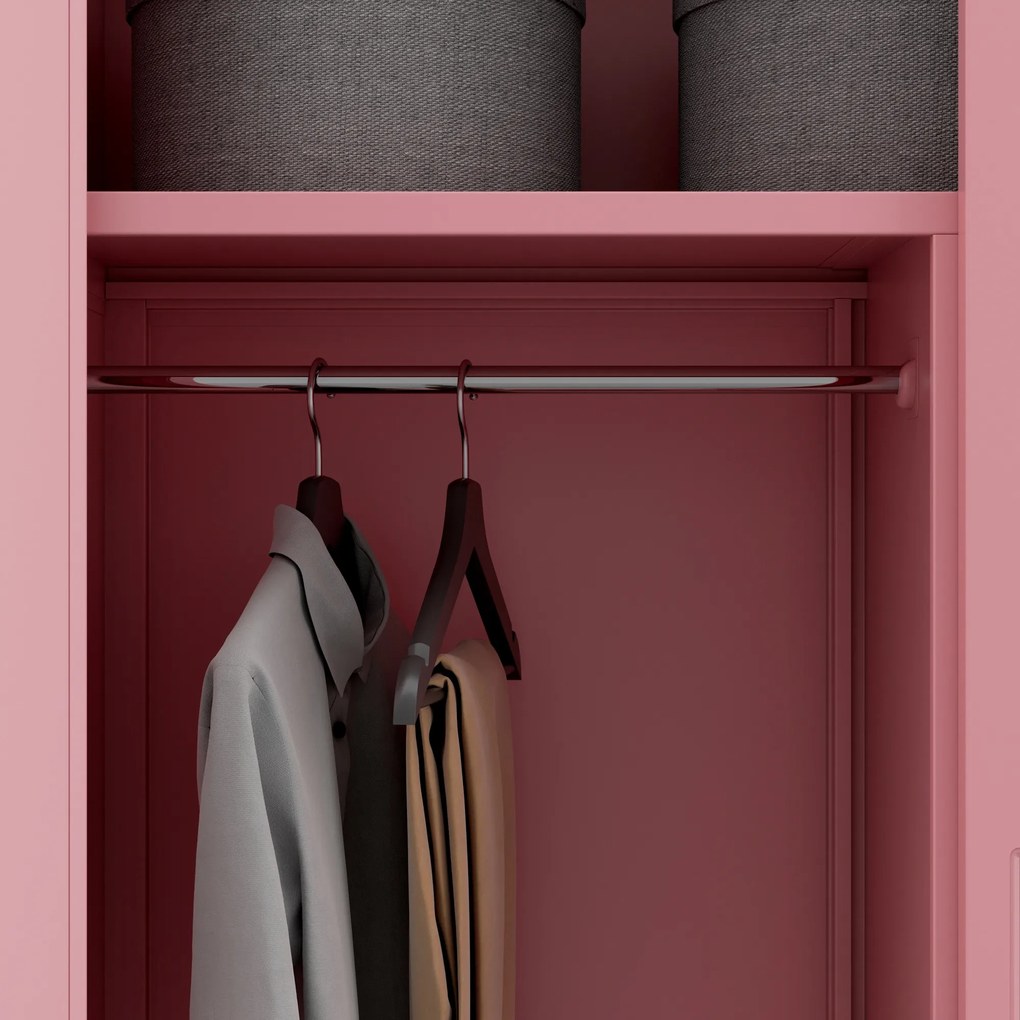 Szafa gospodarcza zamykana DAWID, 900 x 1850 x 450 mm, Fresh Style: pudrowy róż