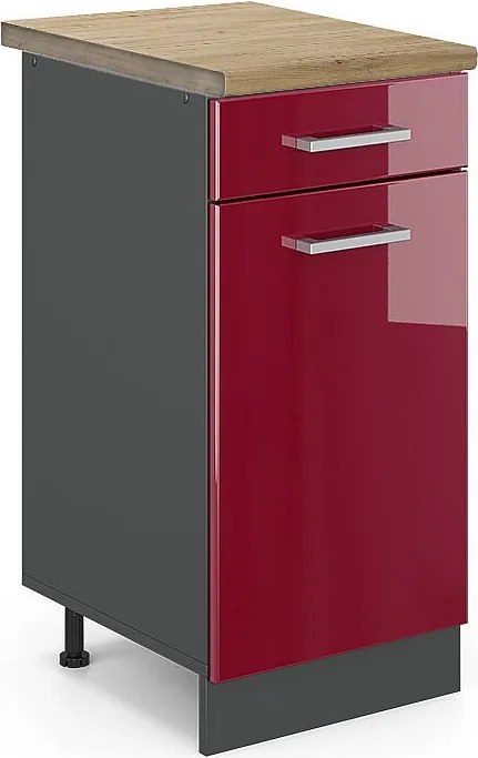 Szafka dolna do kuchni czerwony połysk 40x60x81.6 r-line