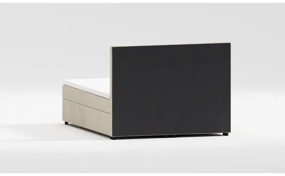 Beżowe łóżko boxspring ze schowkiem 200x200 cm Rico – Ropez