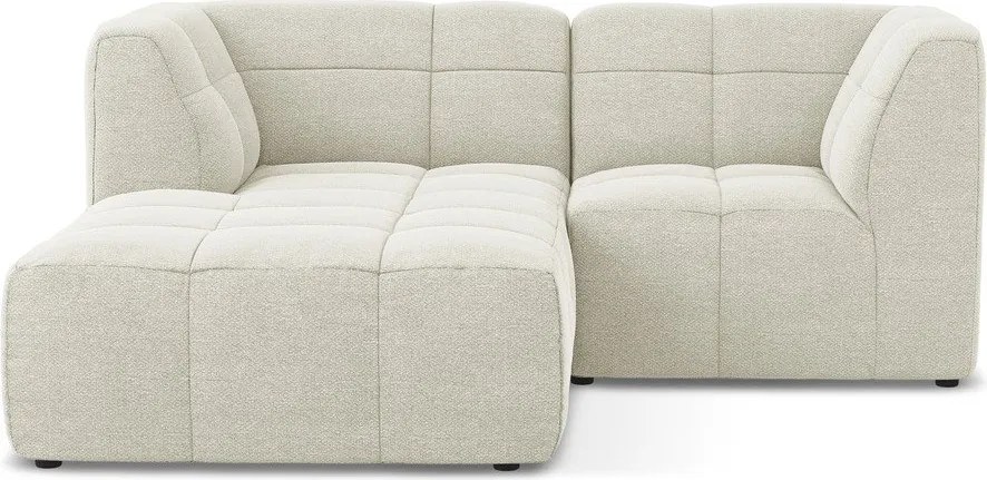 Beżowy narożnik z materiału bouclé (lewostronny/z szezlongiem) Aloha – Makamii