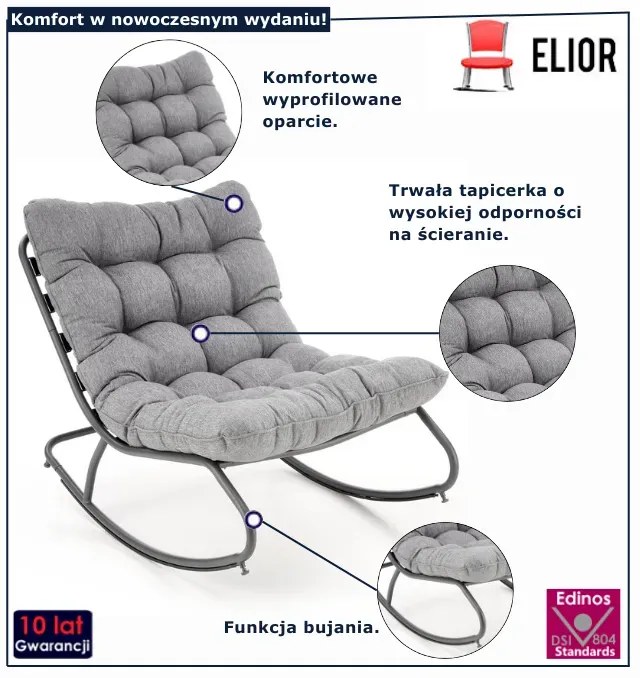 Nowoczesny fotel bujany T0-E72