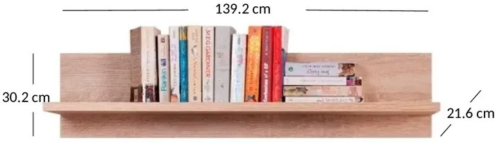 Półka wisząca na książki 140 cm - Donet 20X