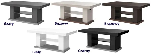 Rozkładany ławostół biały wysoki połysk - Tolers 2X