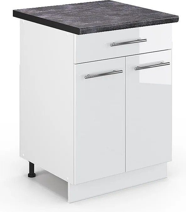 Szafka dolna do kuchni biały wysoki połysk 60x60x82 fame-line
