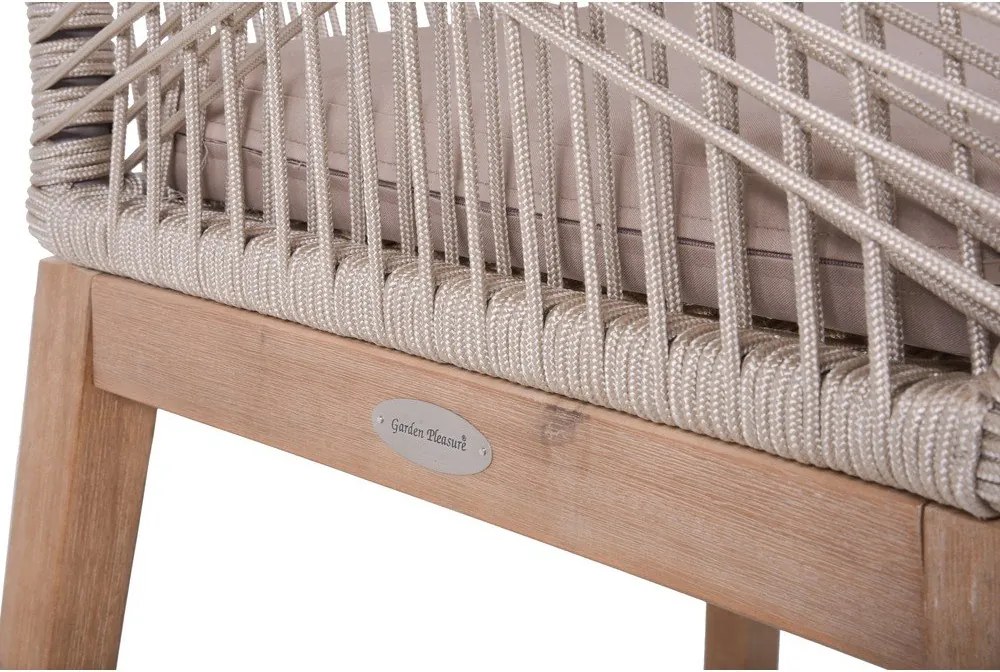 Beżowe drewniane krzesło ogrodowe Pomona – Garden Pleasure