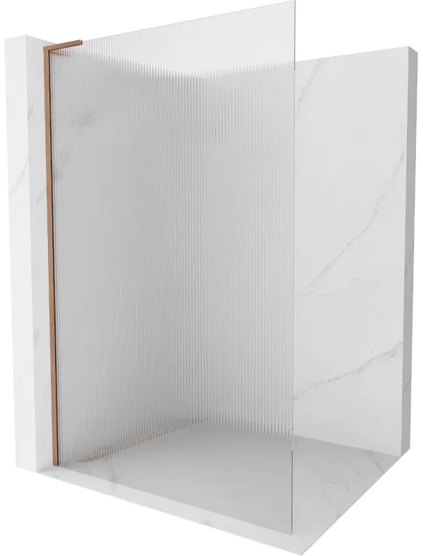 Mexen Kioto L ścianka prysznicowa Walk-in 70 x 200 cm, prążki, miedź szczotkowana - 800-070-103-65-09