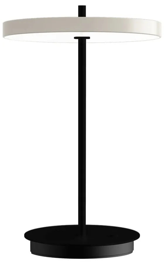 Czarno-biała metalowa lampa stołowa LED z metalowym kloszem (wysokość 31 cm) Asteria Move – UMAGE