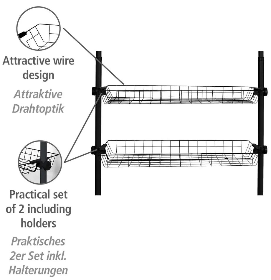 Metalowe organizery do szafy zestaw 2 szt. Herkules – Wenko
