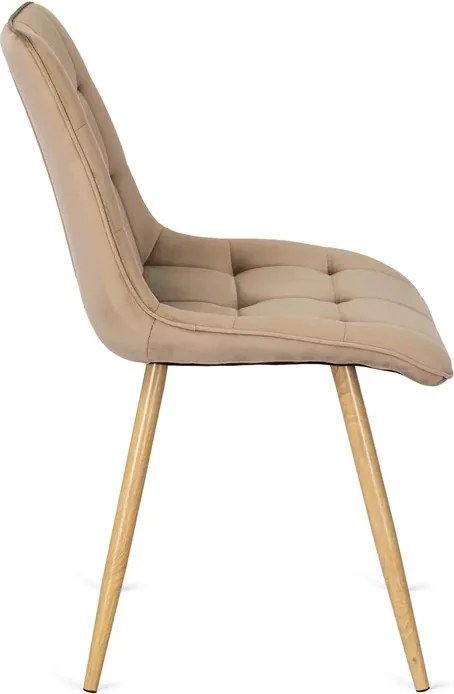 Zestaw Stół Prostokątny Rozkładany CLARK 120-160 cm Dąb Artisan/Czarny i 4 Krzesła Tapicerowane do Salonu RODRI Beżowe