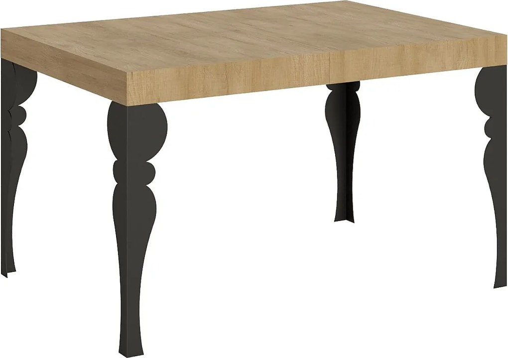 Stół rozkładany 140/224x80cm Paxon dąb naturalny nogi antracytowe