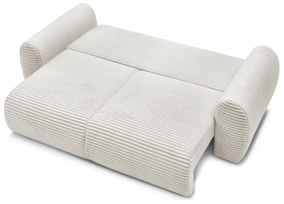 Kremowa sztruksowa rozkładana sofa 257 cm Lucien – Bobochic Paris