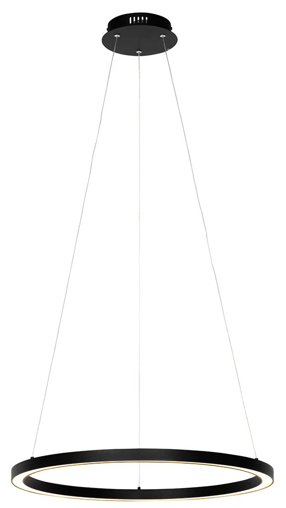 Lampa wisząca czarna 60 cm w tym LED 3-stopniowo ściemniana - GirelloDesignerski Oswietlenie wewnetrzne