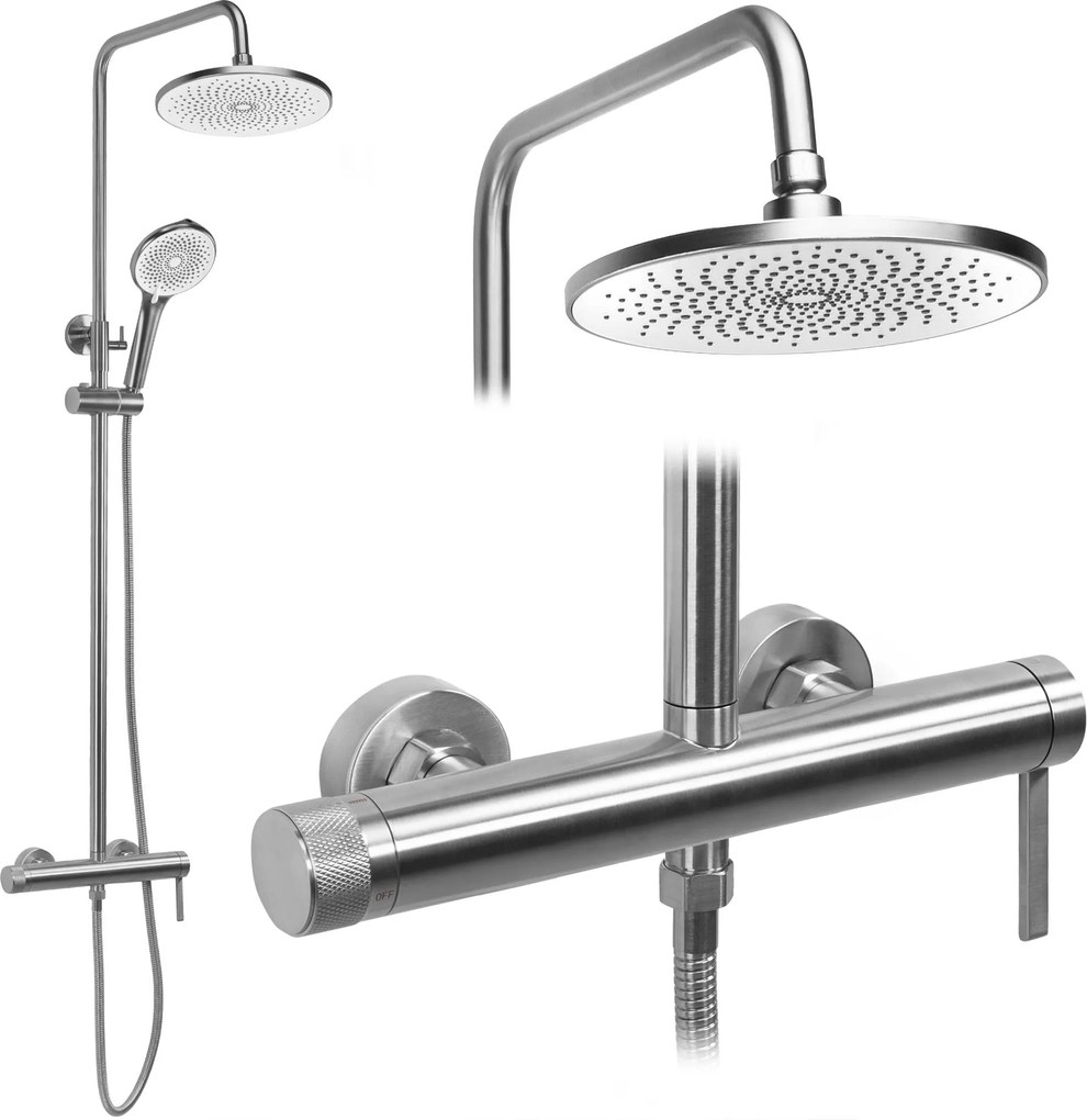 Zestaw natryskowy Rea Rivo Nikiel Szczotkowany