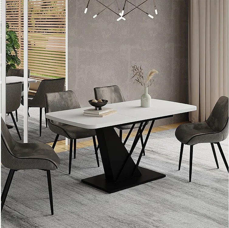 Stół jadalny biały/czarny 120x80x77.4 fenaro