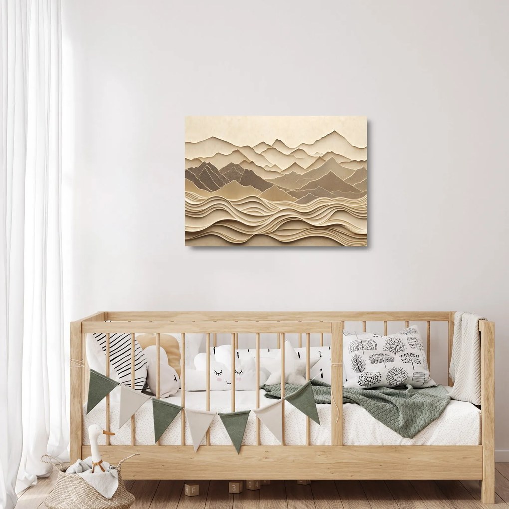 Obraz na szkle - 3D linie gór (70x50 cm)