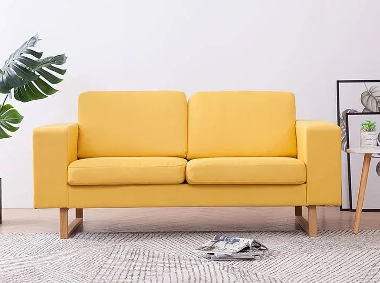 Elegancka dwuosobowa sofa żółta S9-Z00