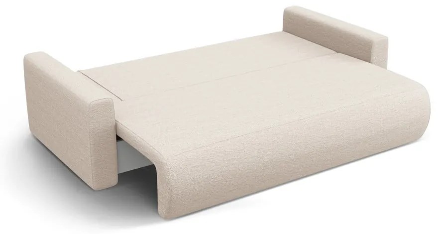 Beżowa rozkładana sofa ze schowkiem 238 cm Belfast – Cosmopolitan Design