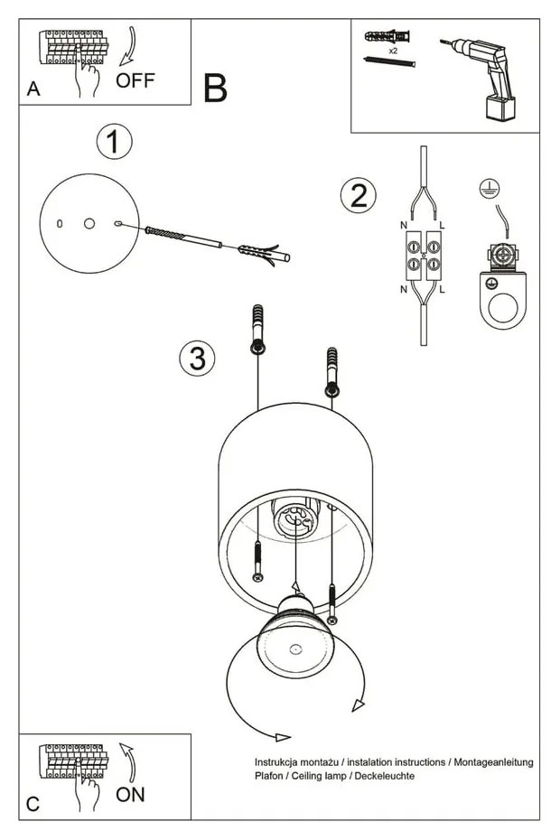 Ciemnoszara lampa punktowa ø 10 cm Roda – Nice Lamps