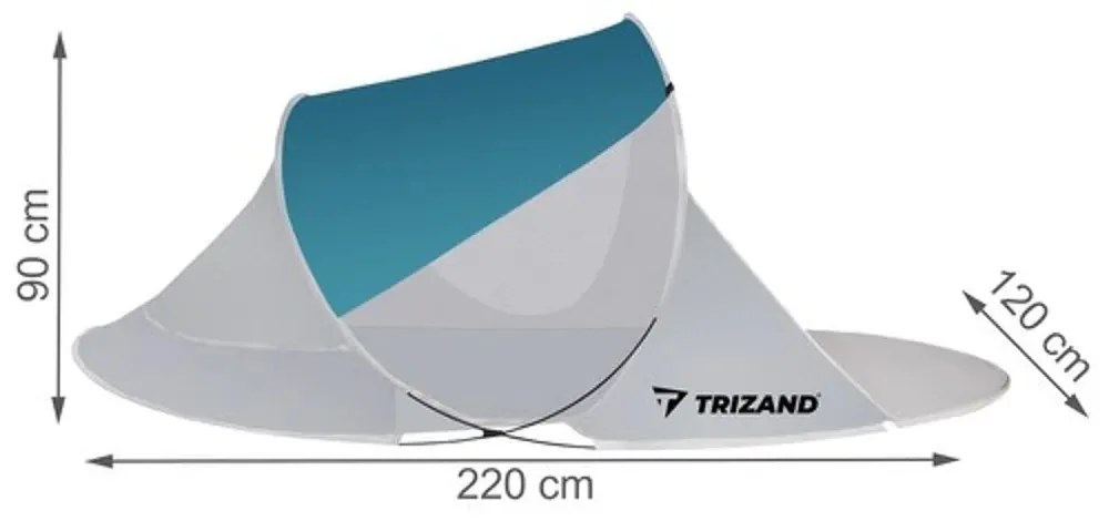 Namiot plażowy SUNSHADE 120x220 cm, niebiesko-biały