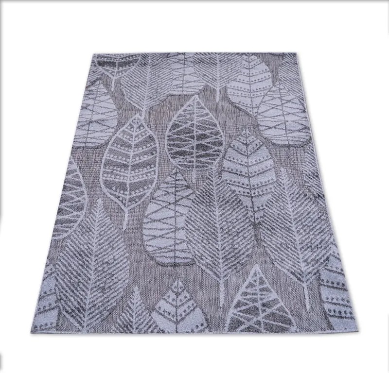 Dywan zewnętrzny Modena listki szare 160 cm x 230 cm