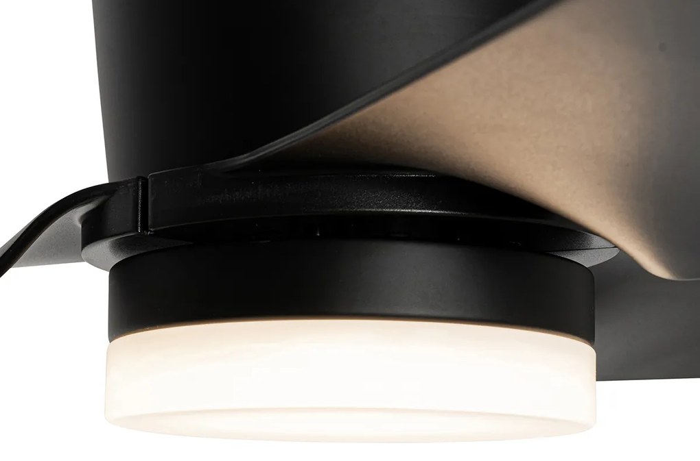 Czarny Wentylator sufitowy z lampą 123 cm z LED, ściemnialny, z pilotem - Patty Nowoczesny Oswietlenie wewnetrzne